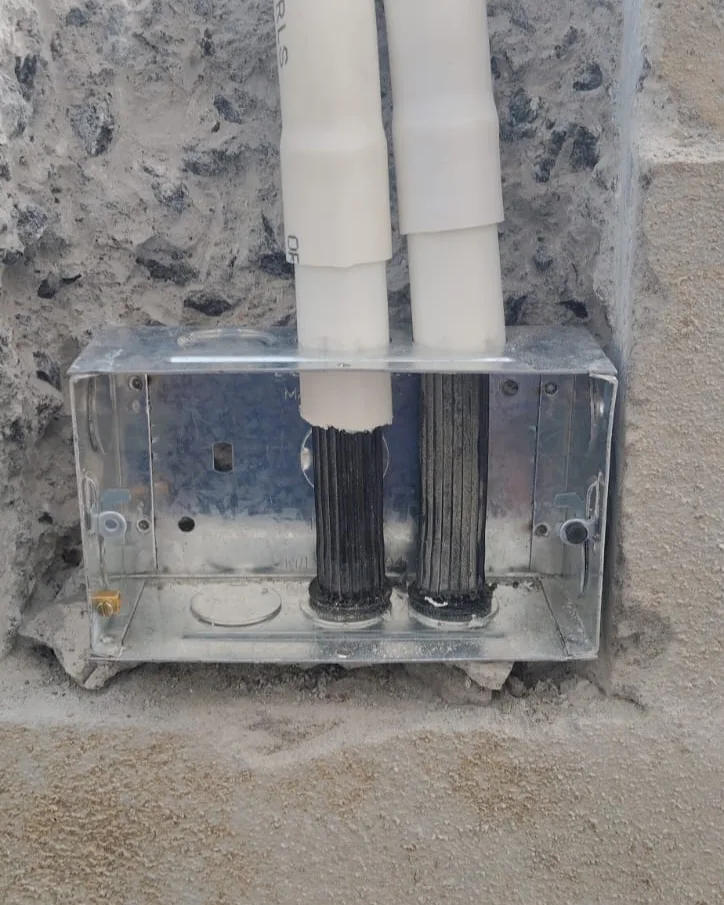 Finished concealed inspection port ready for future termiticide redosing