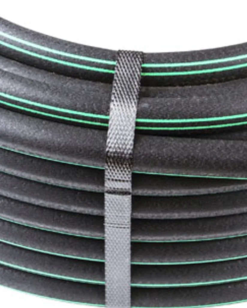 Coil of perforated HDPE reticulation piping used for the underground network